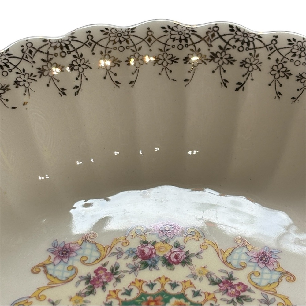 Vtg Good Housekeeping America Limoge Warranted 22k Gold Fruit Bowl EUC 8” - Picture 5 of 5
